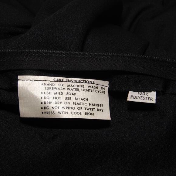 Vintage Edith Flagg Surplice Front Bow Accent Black Maxi Dress Size Small - Picture 9 of 10